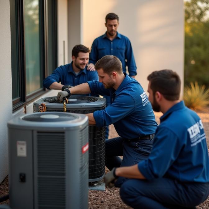 HVAC team working on Arizona home installation