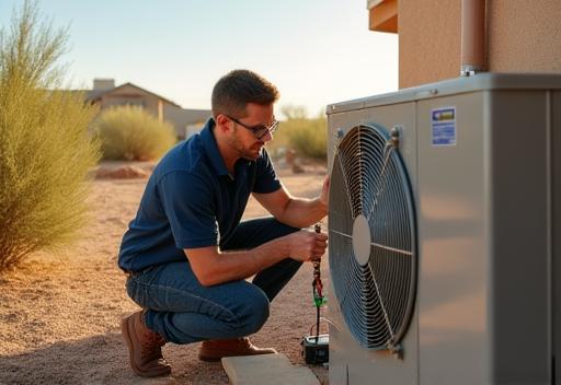 Preventive maintenance on heat pump in Arizona home